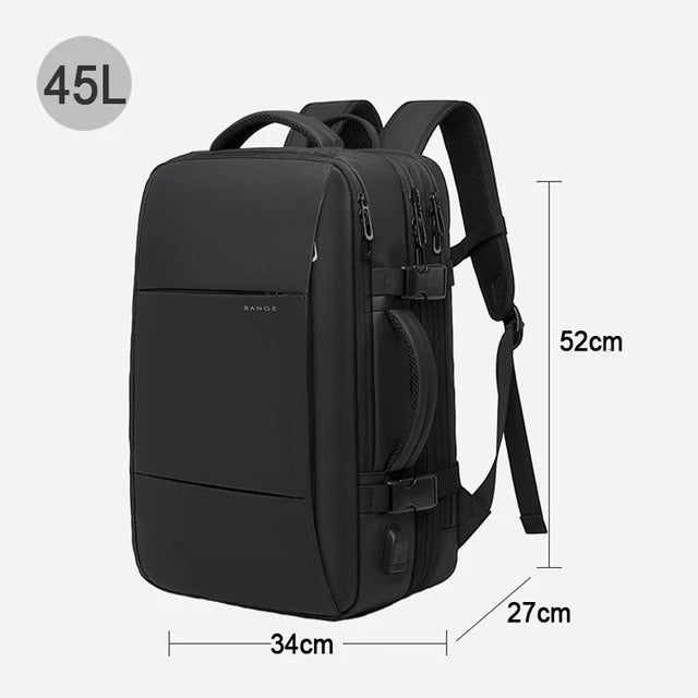 BANGE Business Trip Travel Waterproof Extension Pack Flight Approved Carry On Backpack